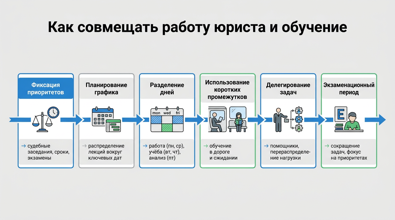 Как совмещать работу юриста и обучение